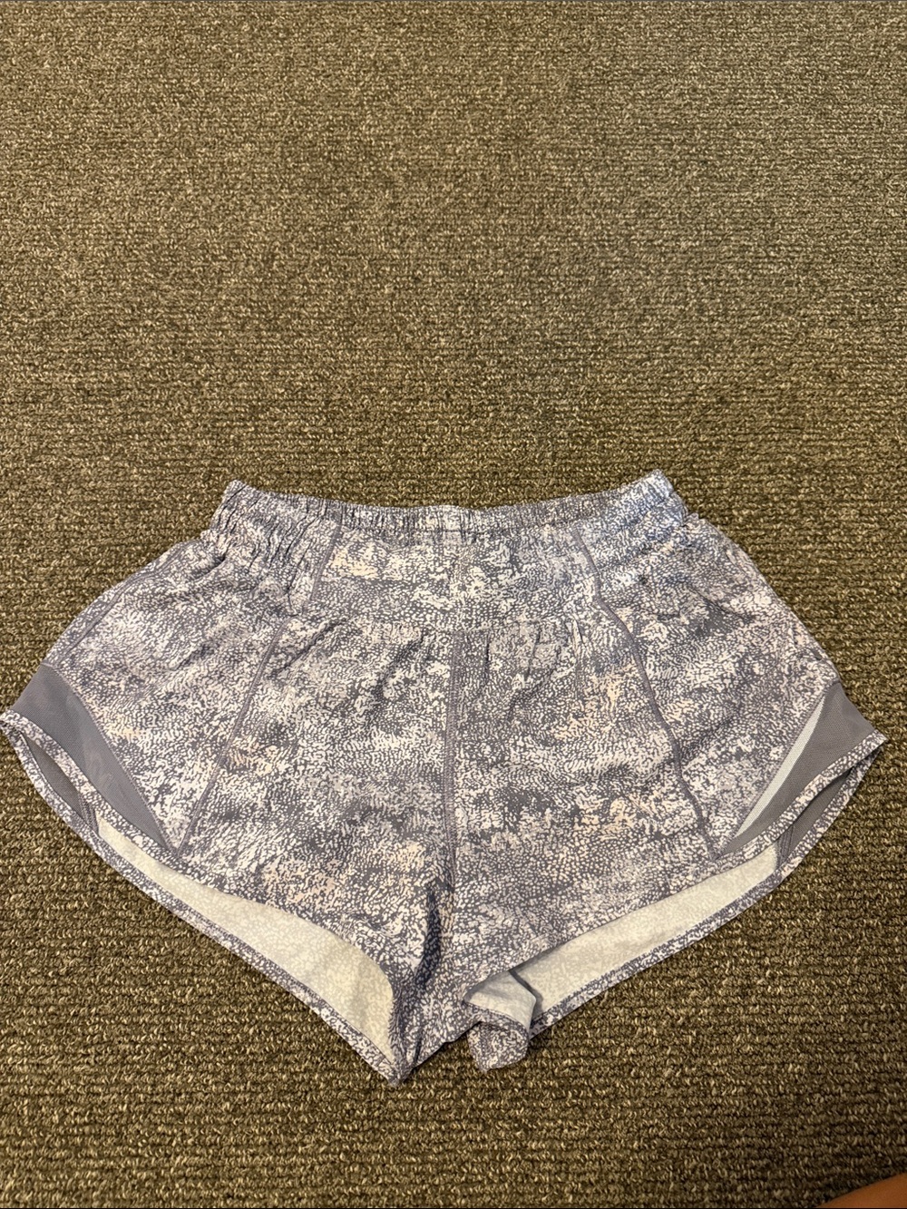 lululemon athletica Heathered Light Gray & White Athletic Shorts